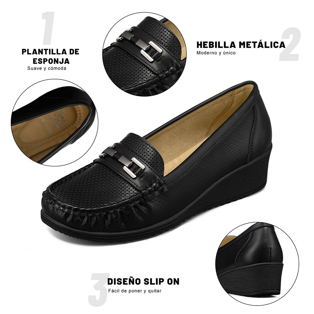 Mocasin Tacon Cu&ntilde;a Cl&aacute;sico C&oacute;modo Casual Mujer Weide Js80 image number 7.0