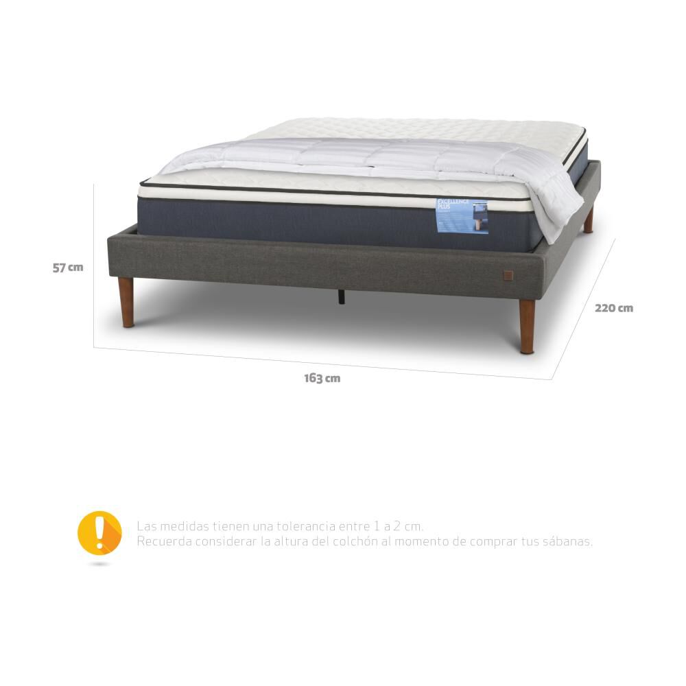 Cama Europea Cic Excellence Plus / 2 Plazas / Base Normal + Plumón image number 11.0