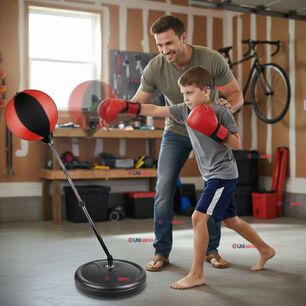Set De Boxeo Punching Ball Altura Ajustable Con Guantes Y Bomba Para Ni&ntilde;os