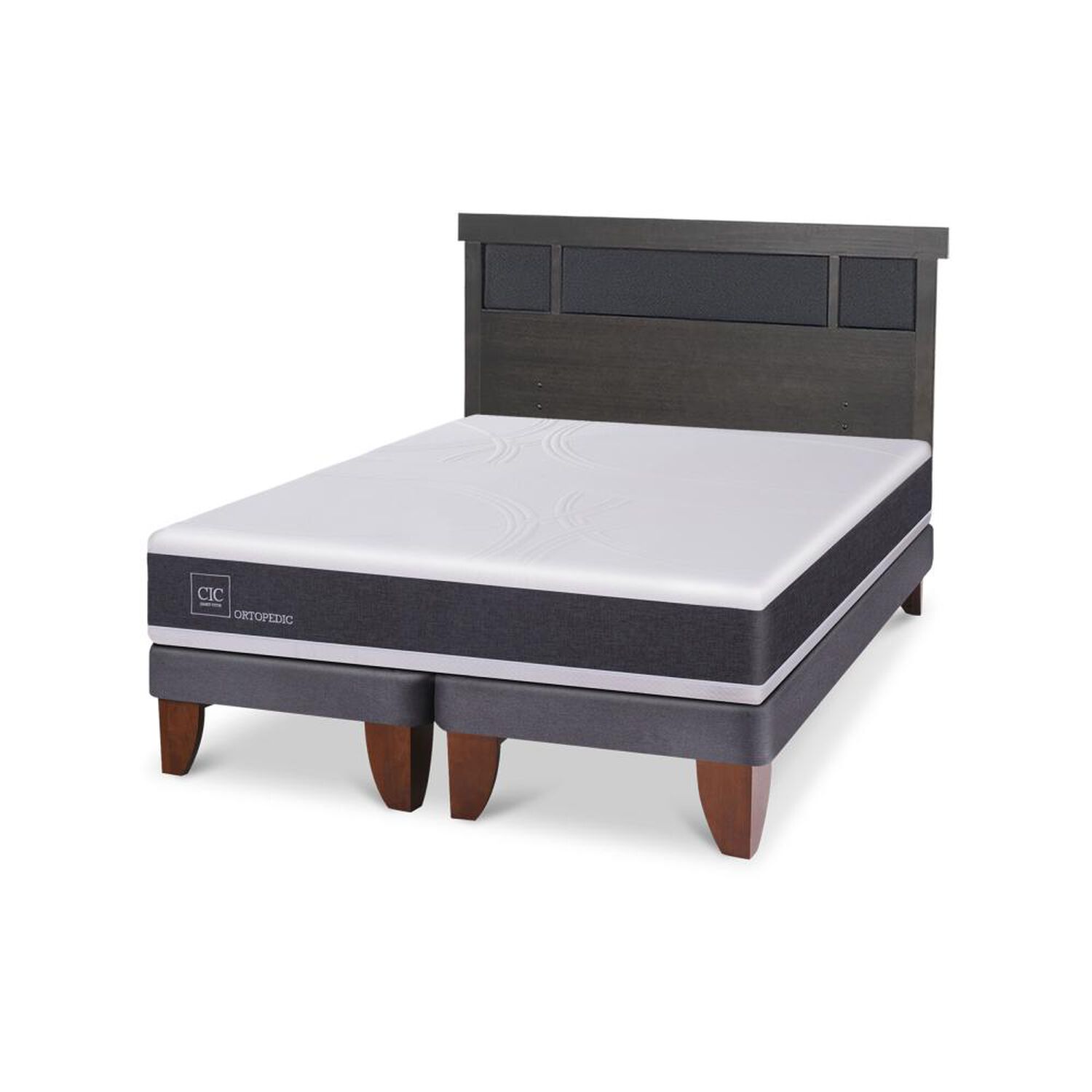 Cama Europea Cic Ortopedic / 2 Plazas / Base Dividida + Respaldo image number 1.0