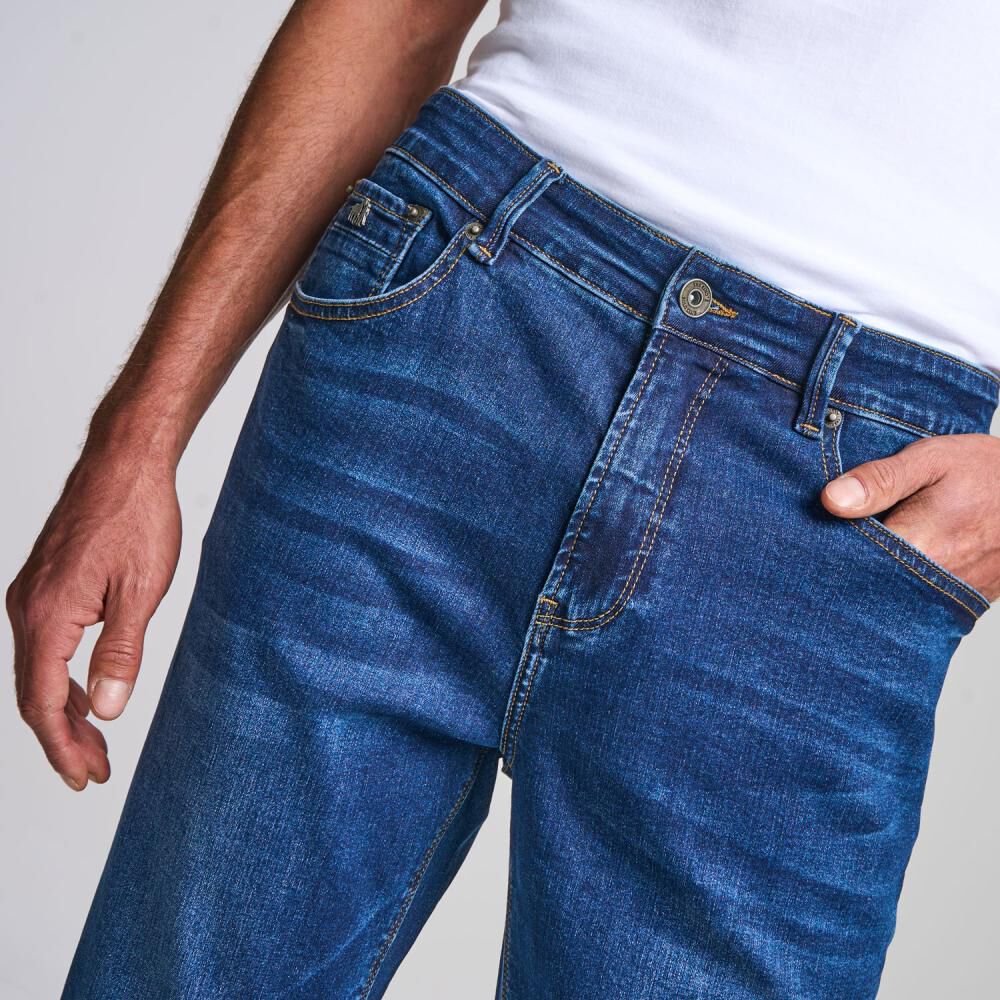 Jeans Tiro Medio Slim Hombre The King's Polo Club image number 4.0
