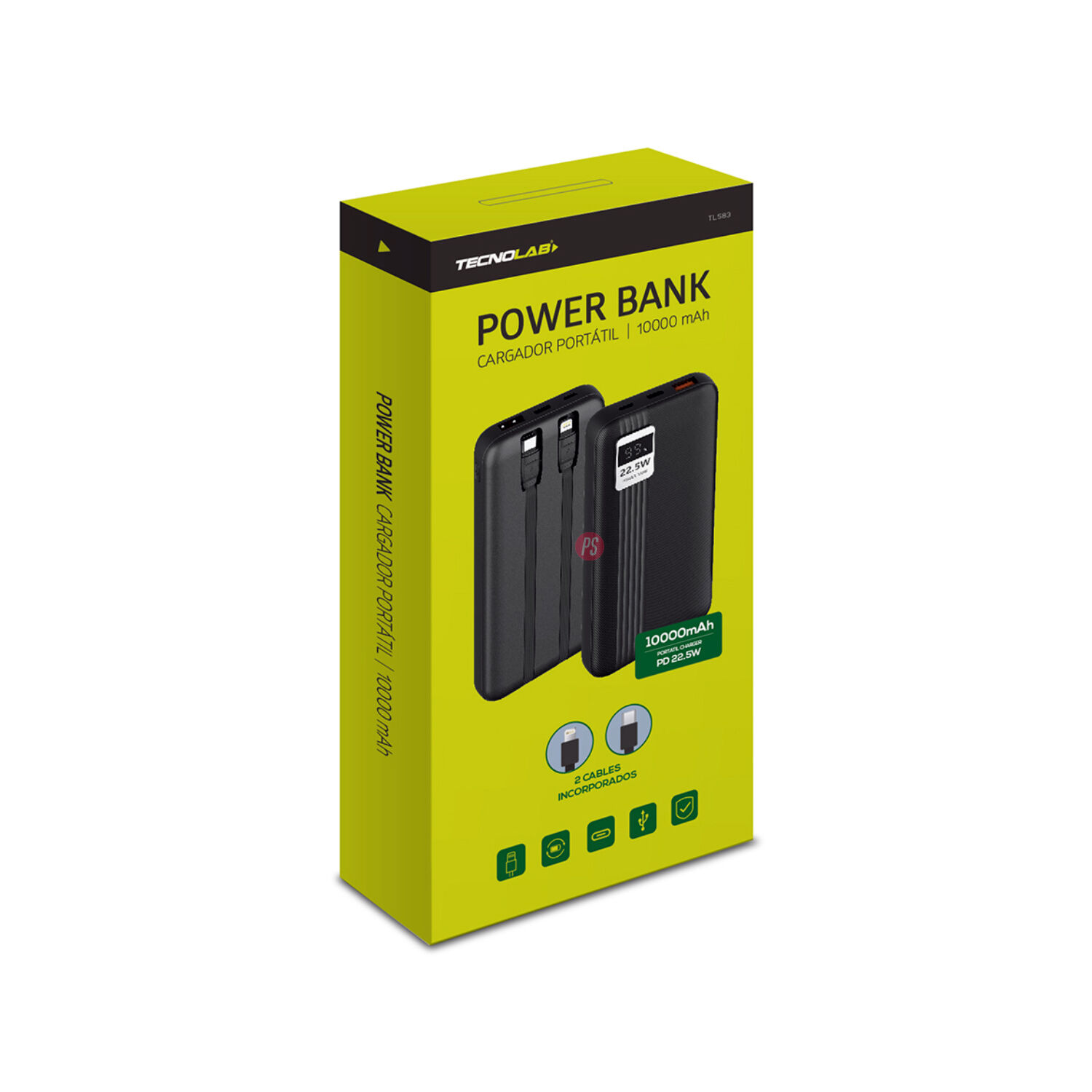 Power Bank 10000mah 22.5w + 2 Cables Incluidos Negro - Ps image number 2.0