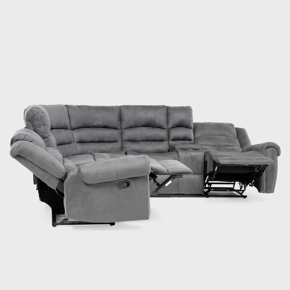 Sof&aacute; Seccional Reclinable Moderno Gris Castle 7245chcgr image number 5.0