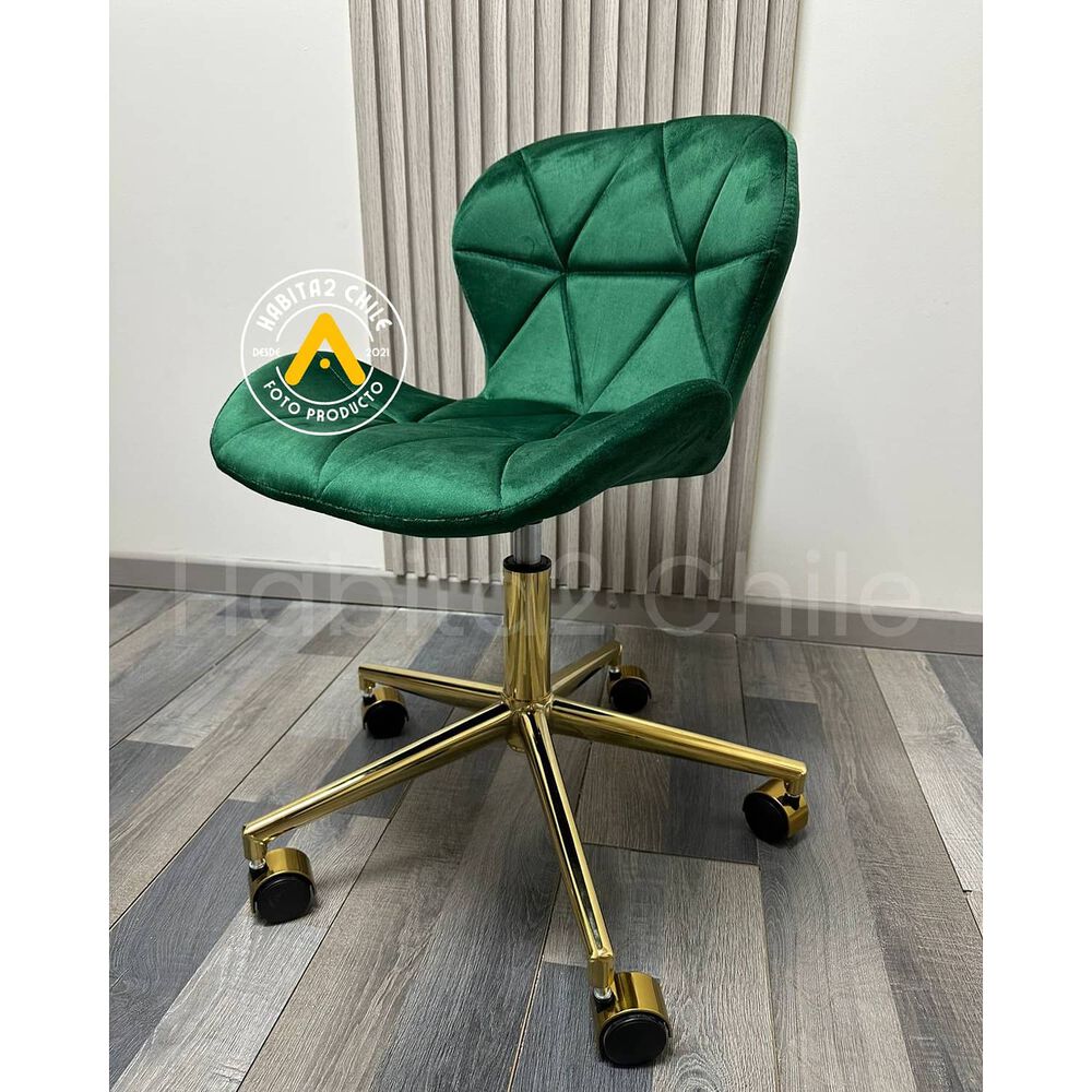 Silla Escritorio Mariposa Felpa Pedestal Dorado image number 1.0