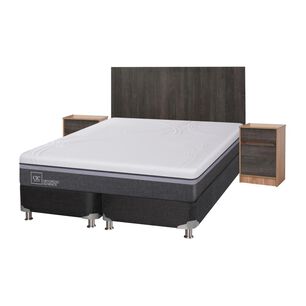Box Spring Cic Ortopedic Advance B5 Black / King / Base Dividida + Set De Maderas