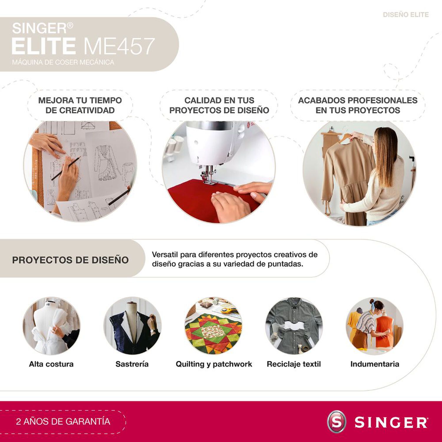 M&aacute;quina De Coser Singer Elite Me457 image number 3.0