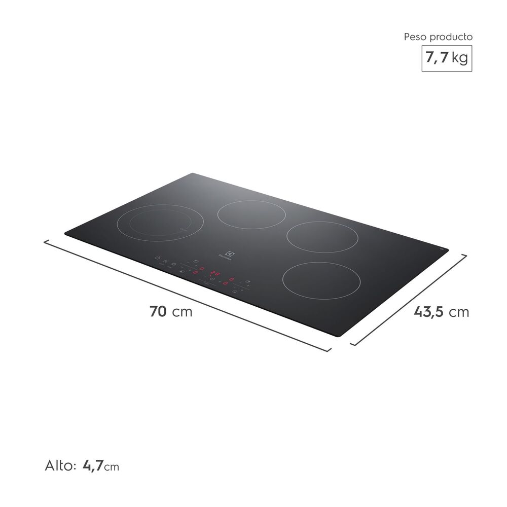 Encimera El&eacute;ctrica 4 Platos Vitrocer&aacute;mica Panel Touch Ve7dt image number 2.0