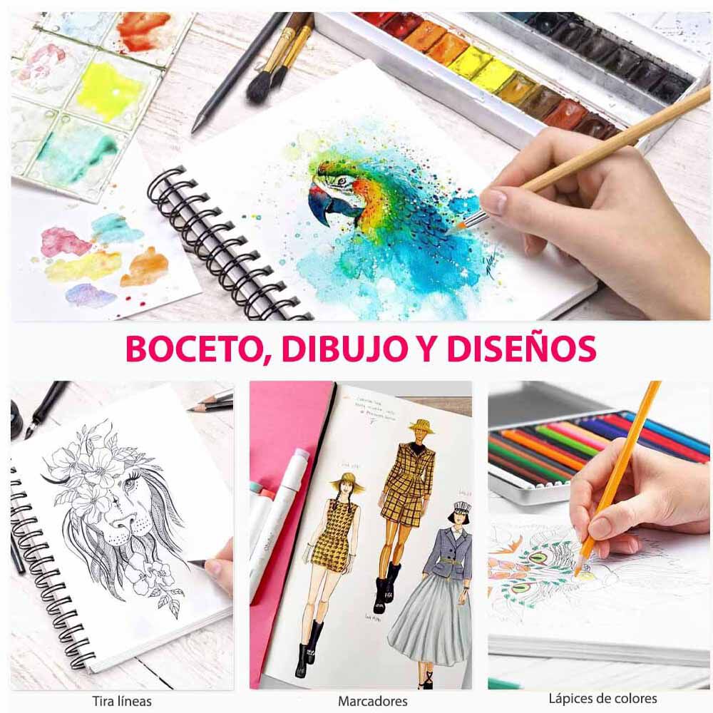 Ohuhu Block Espira (22x21 Cm, 62 Hojas) 120 Lb/200 Gsm image number 4.0