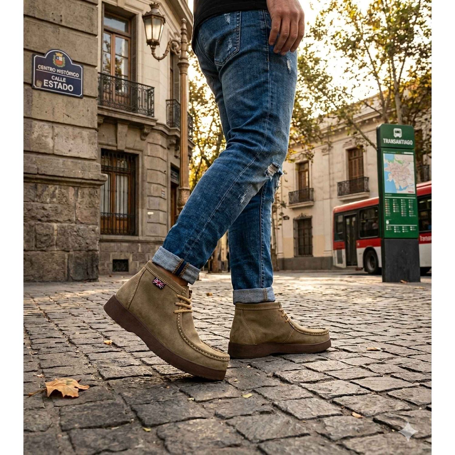 Botin De Cuero Campos Tostado London Adixt image number 4.0