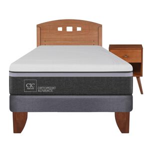 Cama Europea Cic Ortopedic Advance / 1.5 Plazas / Base Normal + Set De Maderas