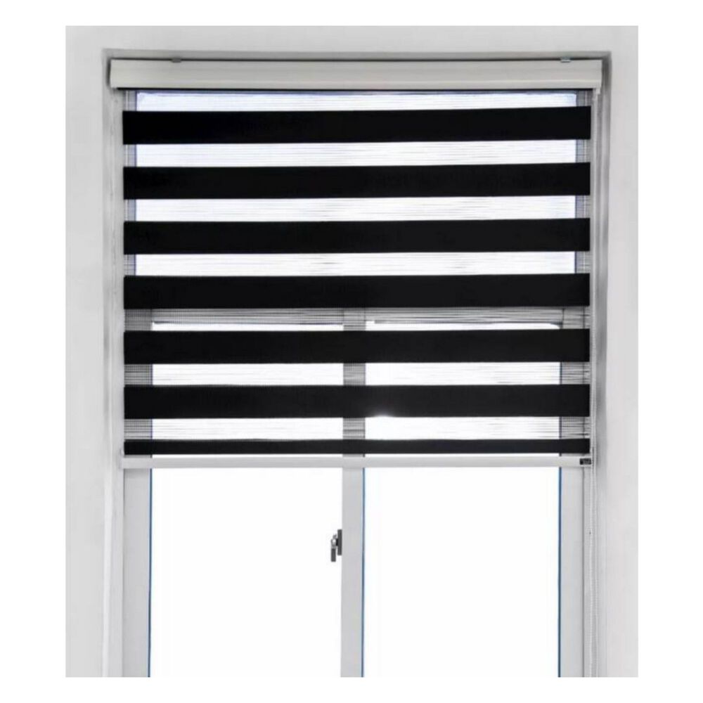 Cortina Roller Dúo Zebra Negra 80 X 240 Cm image number 1.0