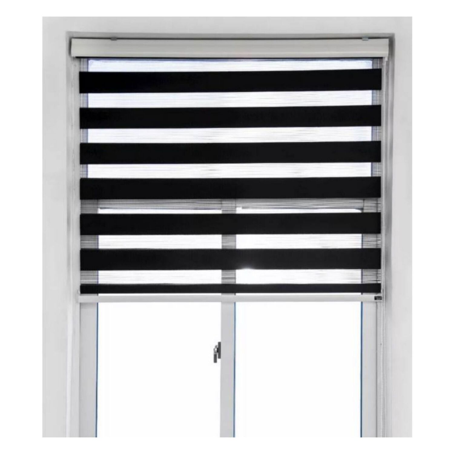 Cortina Roller D&uacute;o Zebra Negra 80 X 240 Cm image number 1.0