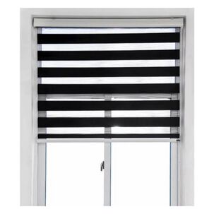 Cortina Roller Dúo Zebra Negra 80 X 240 Cm