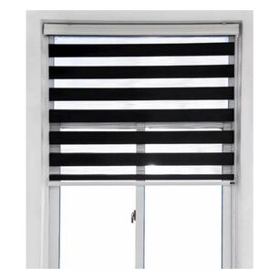 Cortina Roller D&uacute;o Zebra Negra 80 X 240 Cm