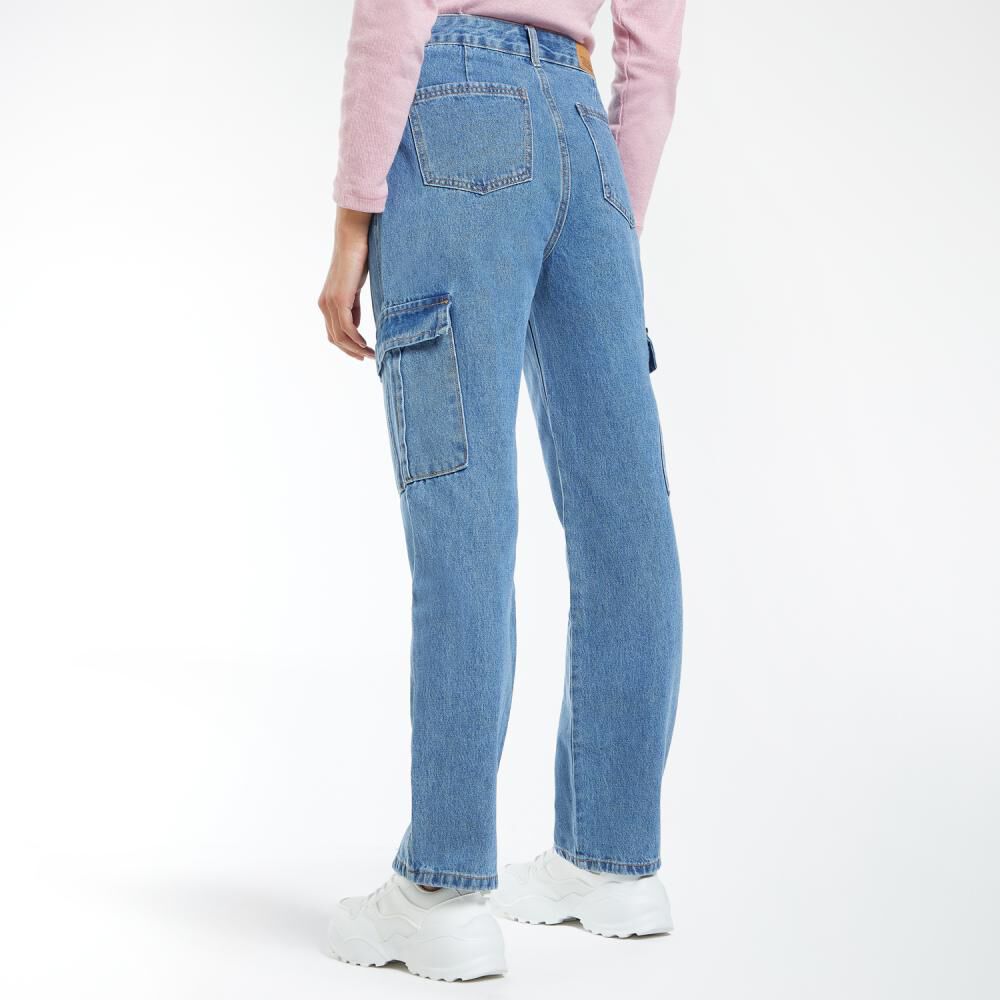 Jeans Cargo Tiro Alto Recto Mujer Freedom image number 3.0