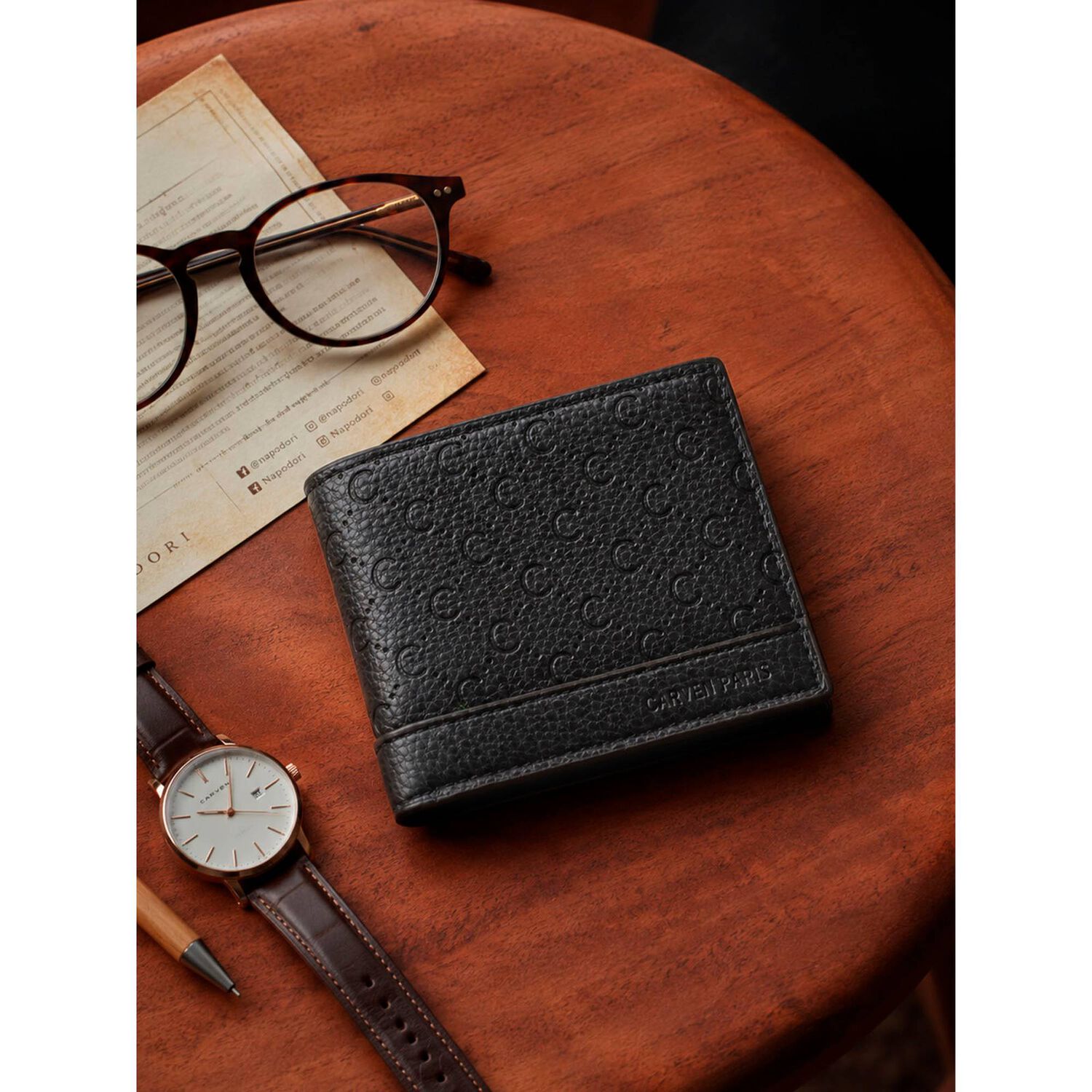 Billetera Hombre Lucca Negra Con Monedero Carven Paris image number 0.0