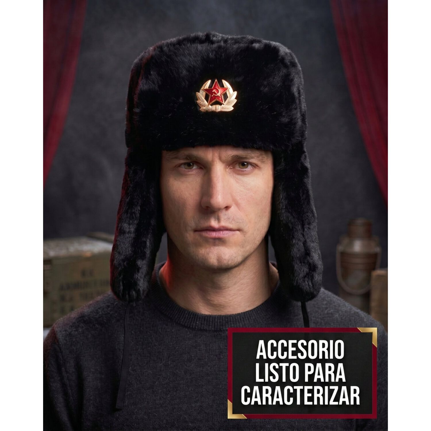 Gorro Disfraz Union Sovietica Ruso image number 6.0