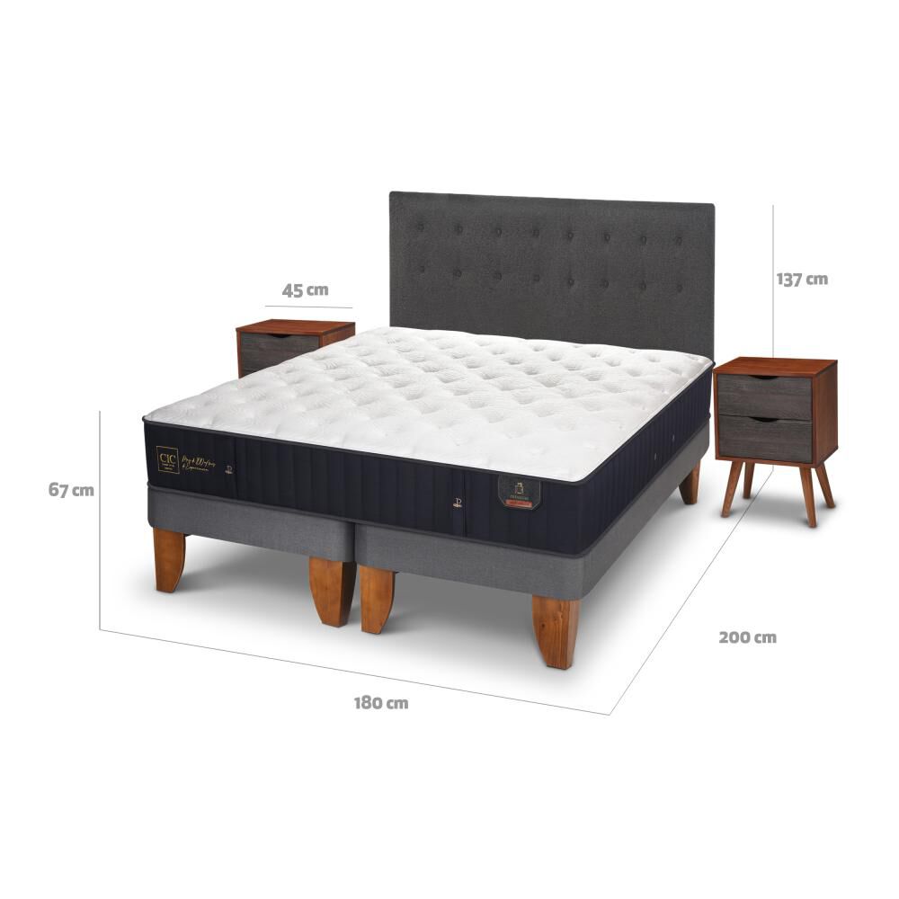 Cama Europea Cic Premium / King / Base Dividida + Set De Maderas image number 2.0