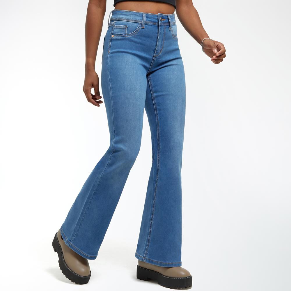 Jeans Tiro Alto Flare Mujer Rolly Go image number 2.0