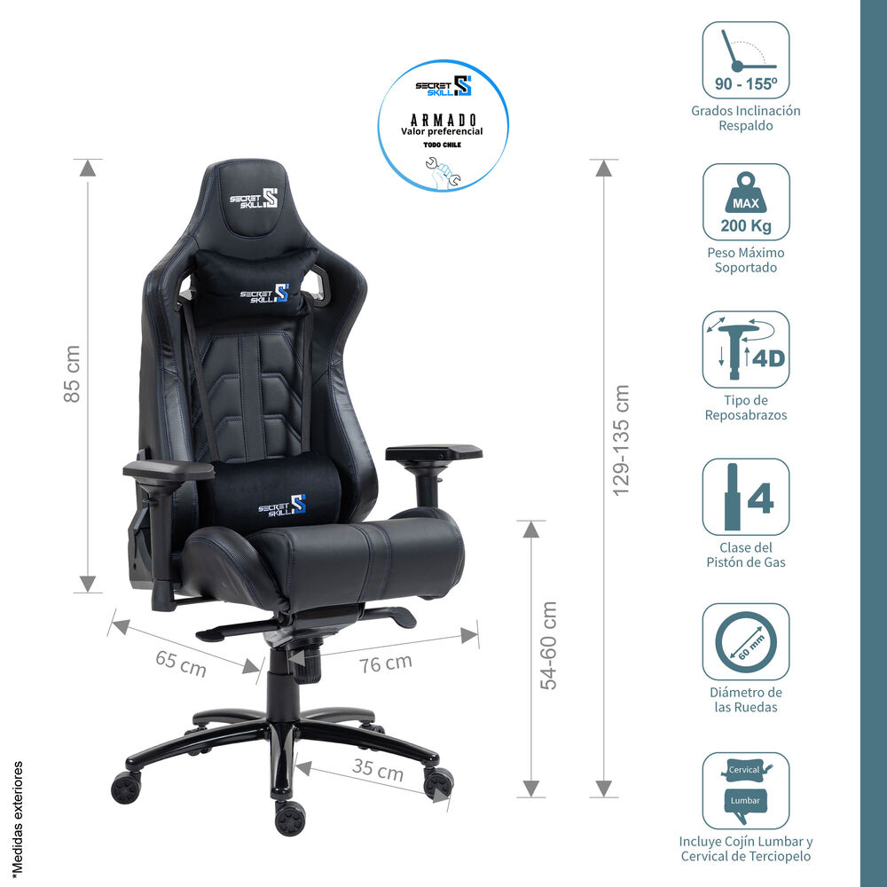 Silla Gamer Black Wolf Negro /negro image number 1.0