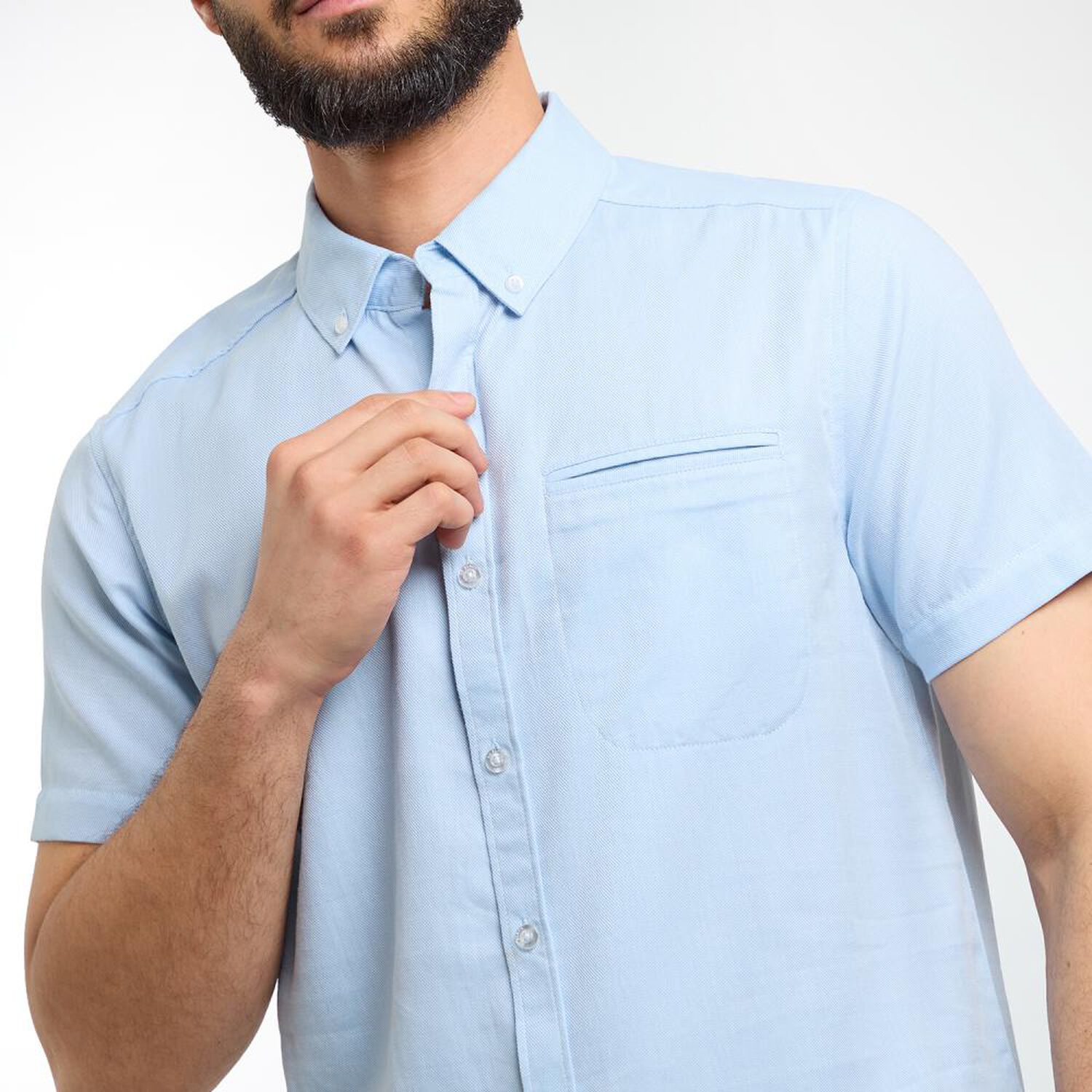 Camisa Slim Fit Manga Corta Hombre Az Black image number 4.0