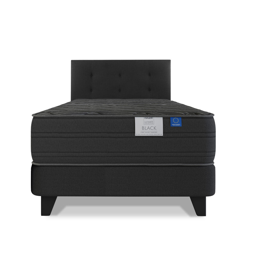 Cama Europea Flex Black / 1.5 Plazas / Base Normal + Respaldo image number 1.0