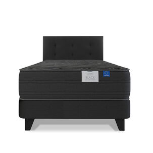 Cama Europea Flex Black / 1.5 Plazas / Base Normal + Respaldo
