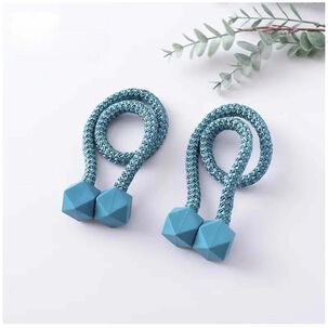 Pack De 02 Sujetadores - Abrazaderas Magneticas Para Cortinas Turquesa