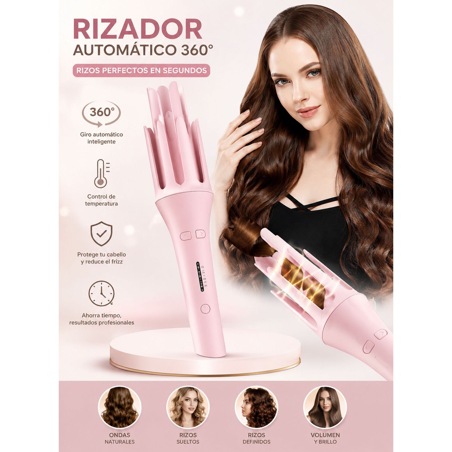 Rizador Autom&aacute;tico Giratorio 360&deg; Con Control De Temperatura image number 2.0