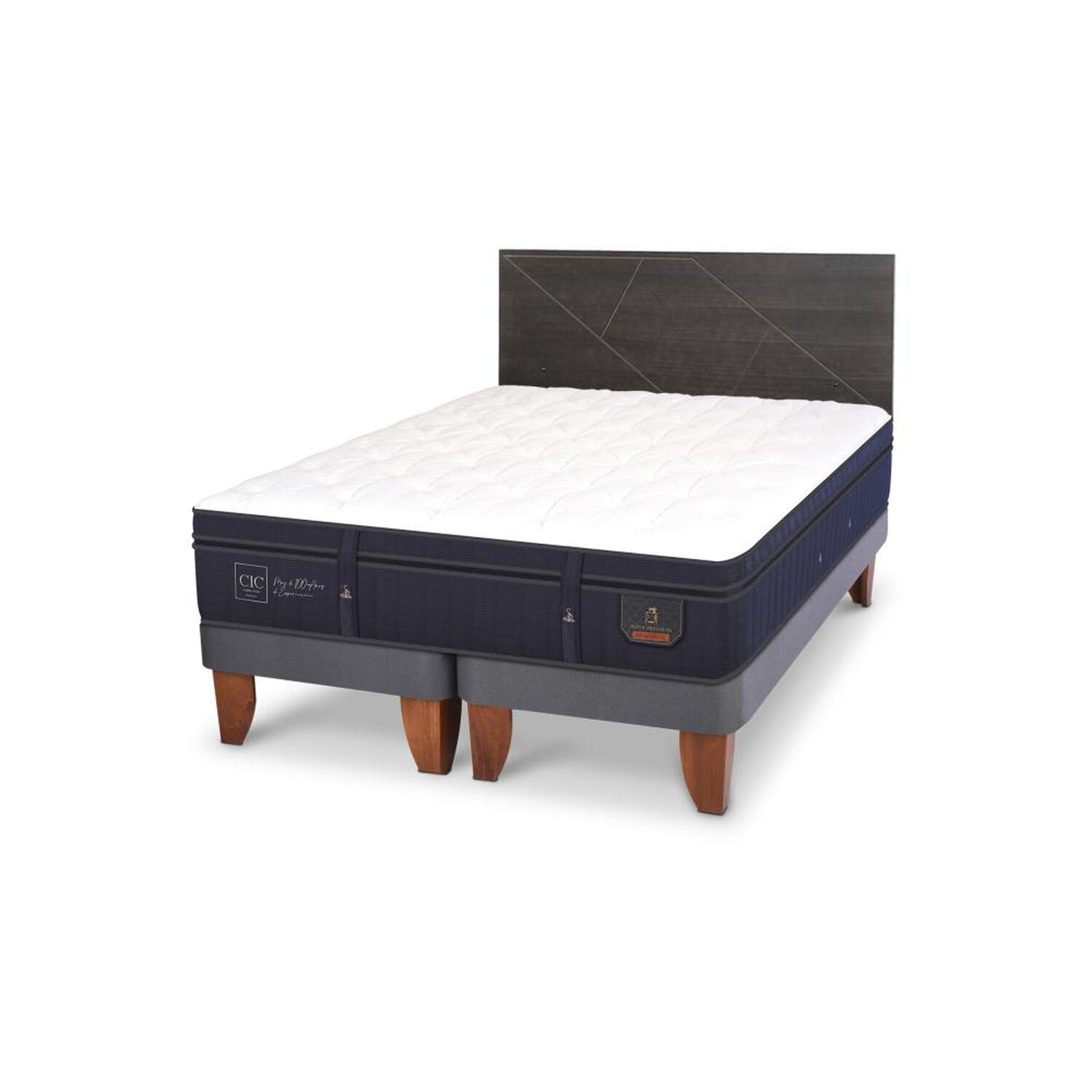 Cama Europea Cic Super Premium / 2 Plazas / Base Dividida + Respaldo image number 3.0