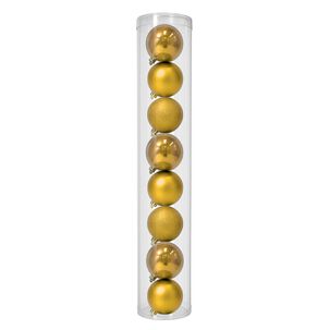 8 Esferas Navideñas Bambalinas 8 Cm Dorado Bolas Decoracion