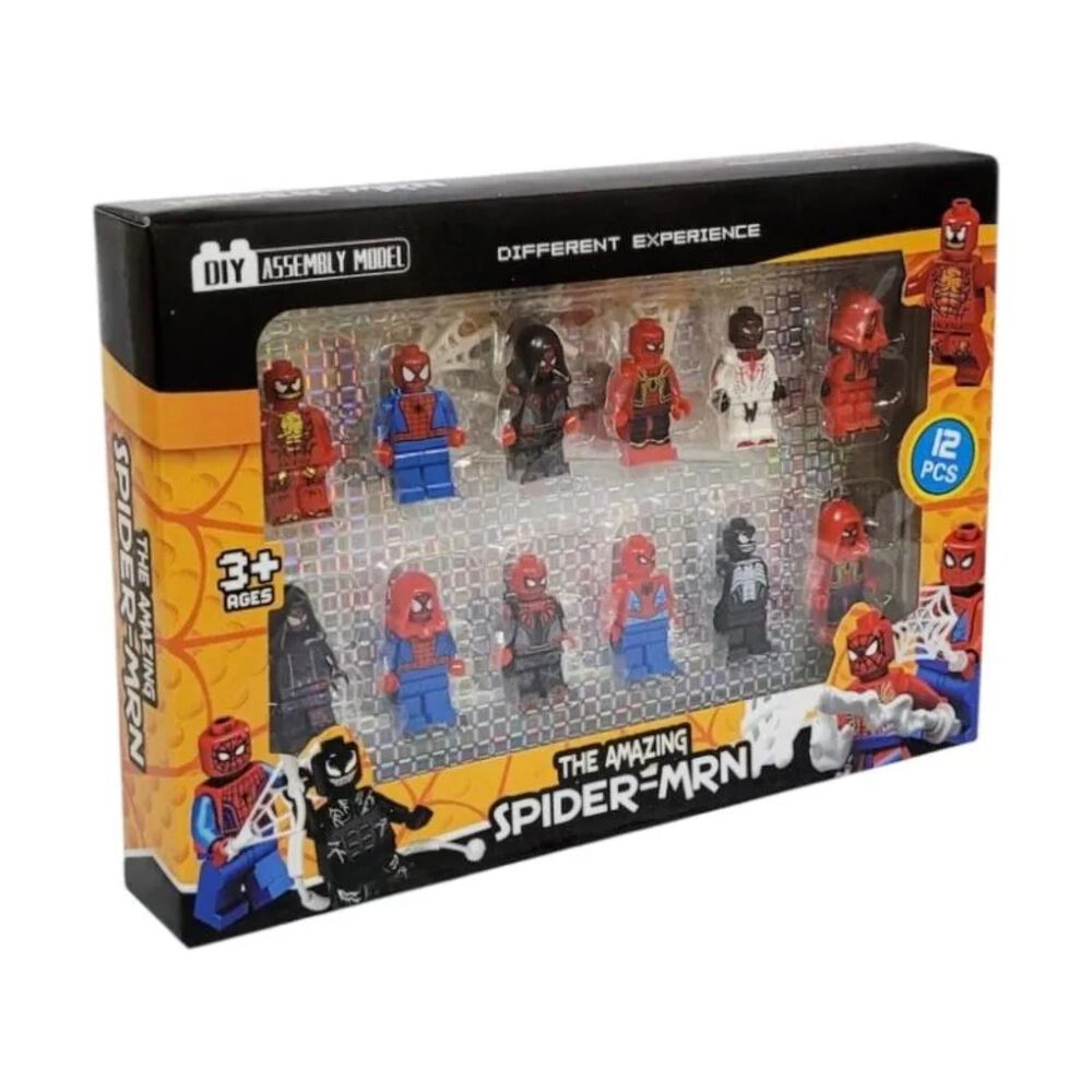 Juguete Set 12 Figuras 7cm Spider Man Bloques Infantil image number 0.0