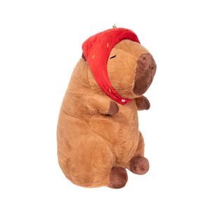 Juguete Peluche Capibara Con Gorro Frutilla 30cm Infantil