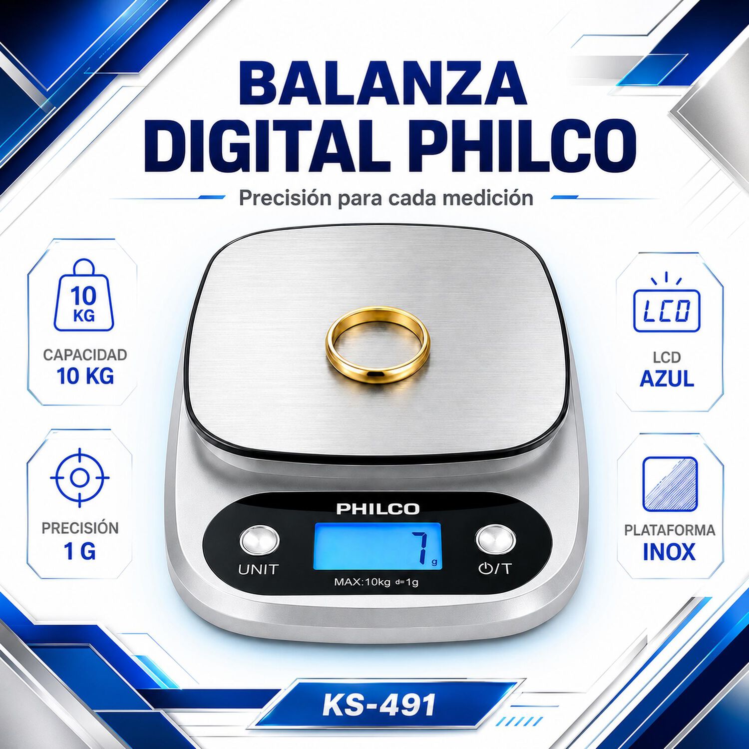 Pesa Balanza Digital Alta Precisi&oacute;n Con Pantalla Led 10k Max image number 4.0