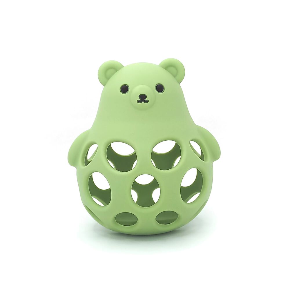 Juguete Mordedor Oso De Silicona Verde Oliva image number 1.0