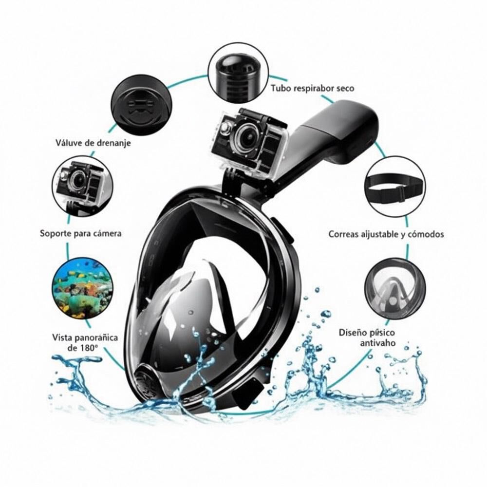 Mascara Snorkel Mascara Buceo Snorkel Fullface Go Pro image number 2.0