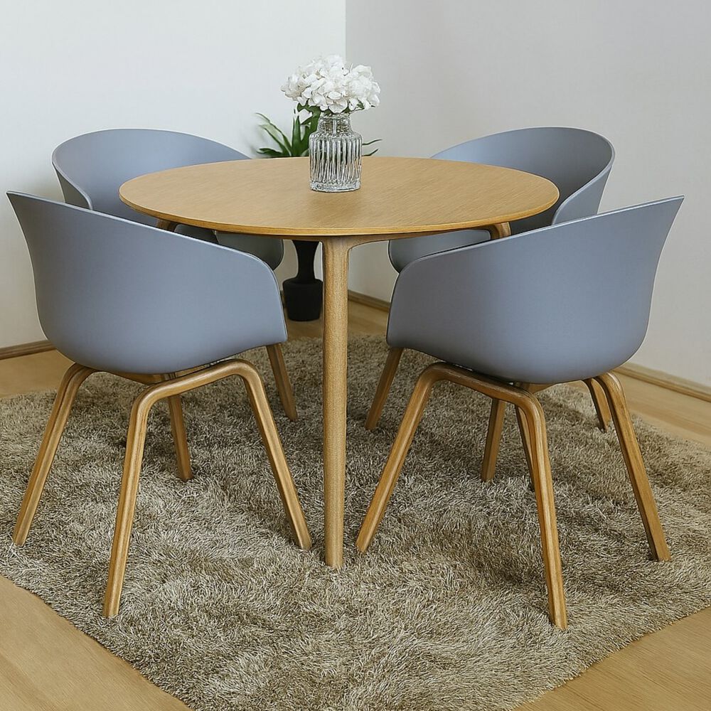 Comedor Mesa Expandible 100 - 180cms + 4 Sillas Cup Gris image number 0.0
