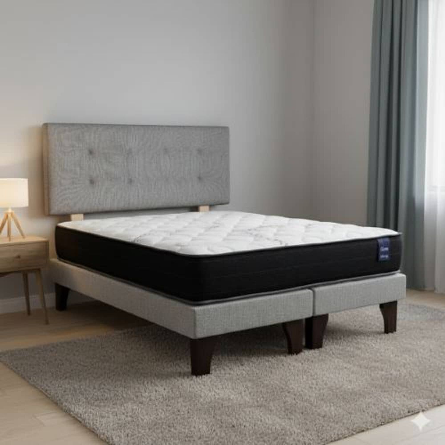 Cama Europea 2 Plazas 190 Respaldo Berna Bajo image number 0.0