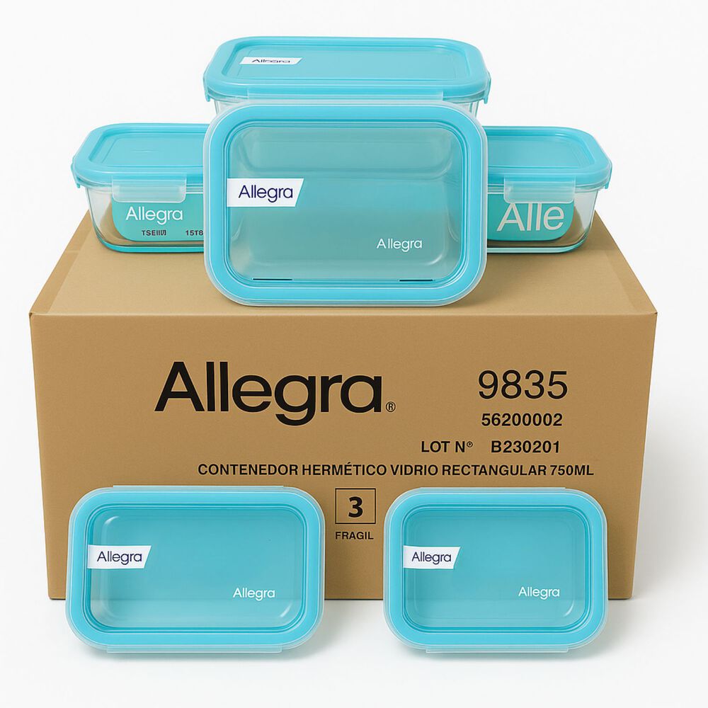 Set 24 Contenedores Hermetico Rectangular 750ml Allegra image number 0.0