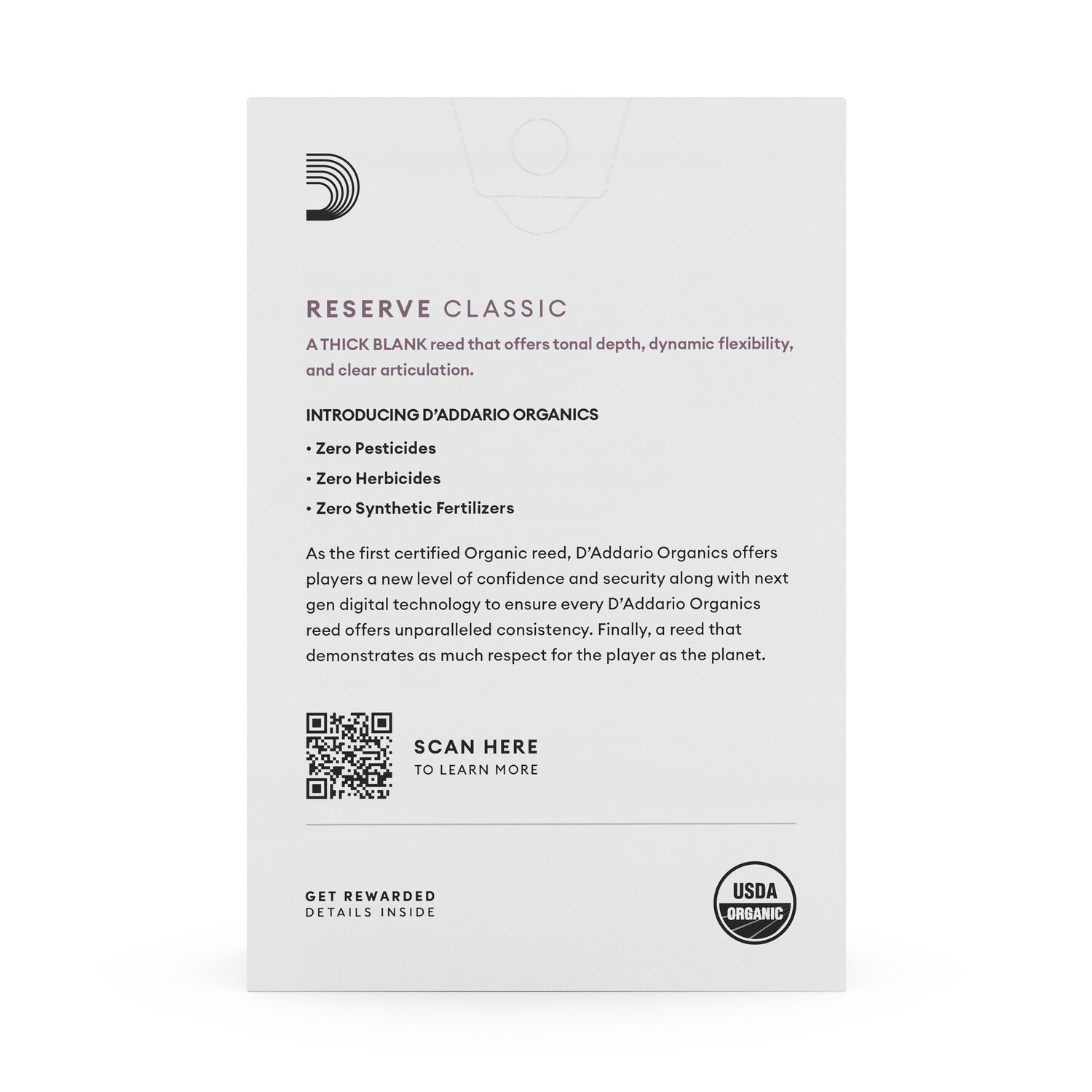 Ca&ntilde;as Clarinete Bb 2.5 Organic Reserve Pack 10 Odct1025 Daddario image number 3.0