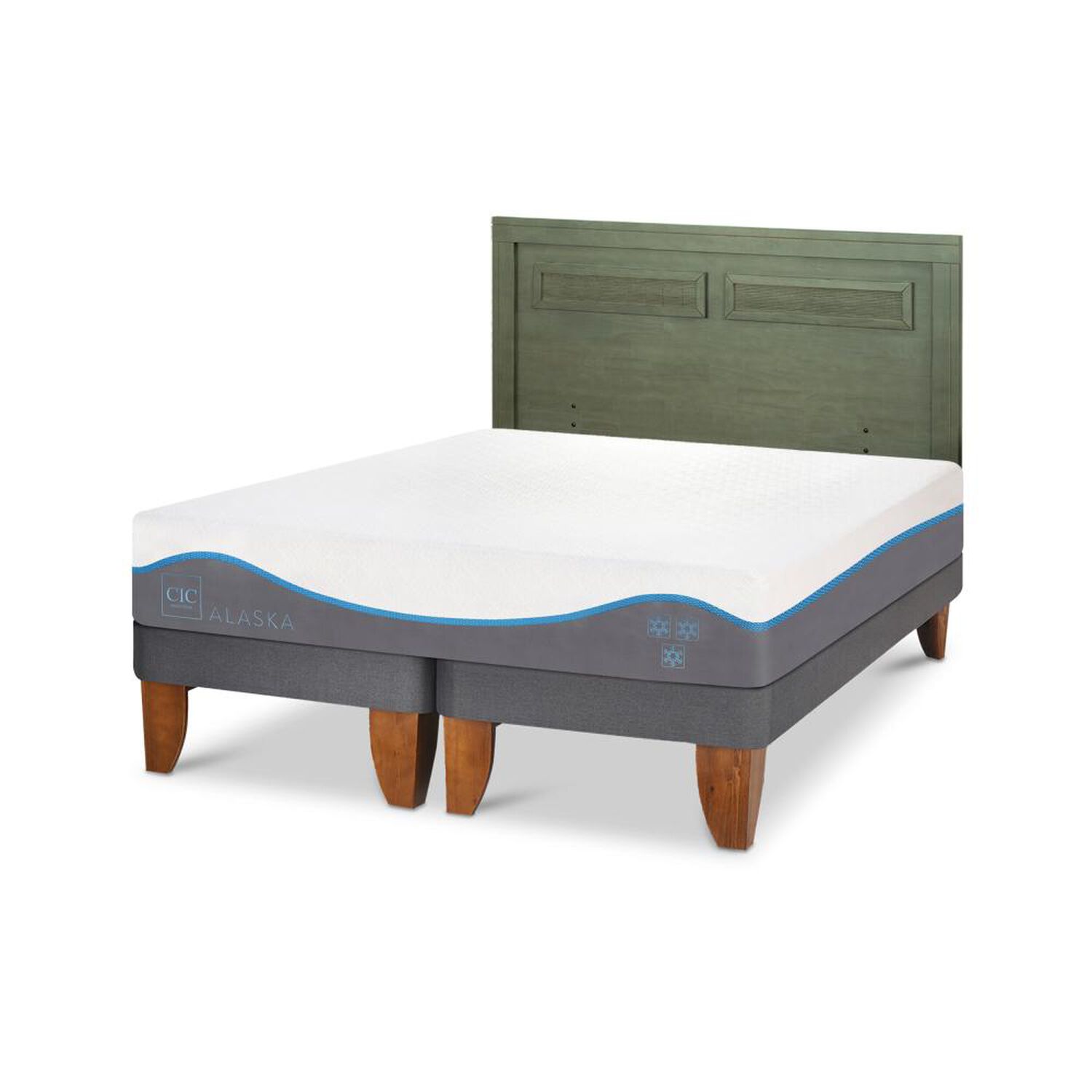 Cama Europea Cic Alaska / 2 Plazas / Base Dividida + Respaldo image number 4.0
