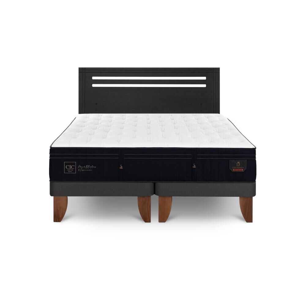 Cama Europea Cic Linea Premium / 2 Plazas / Base Dividida + Respaldo image number 0.0