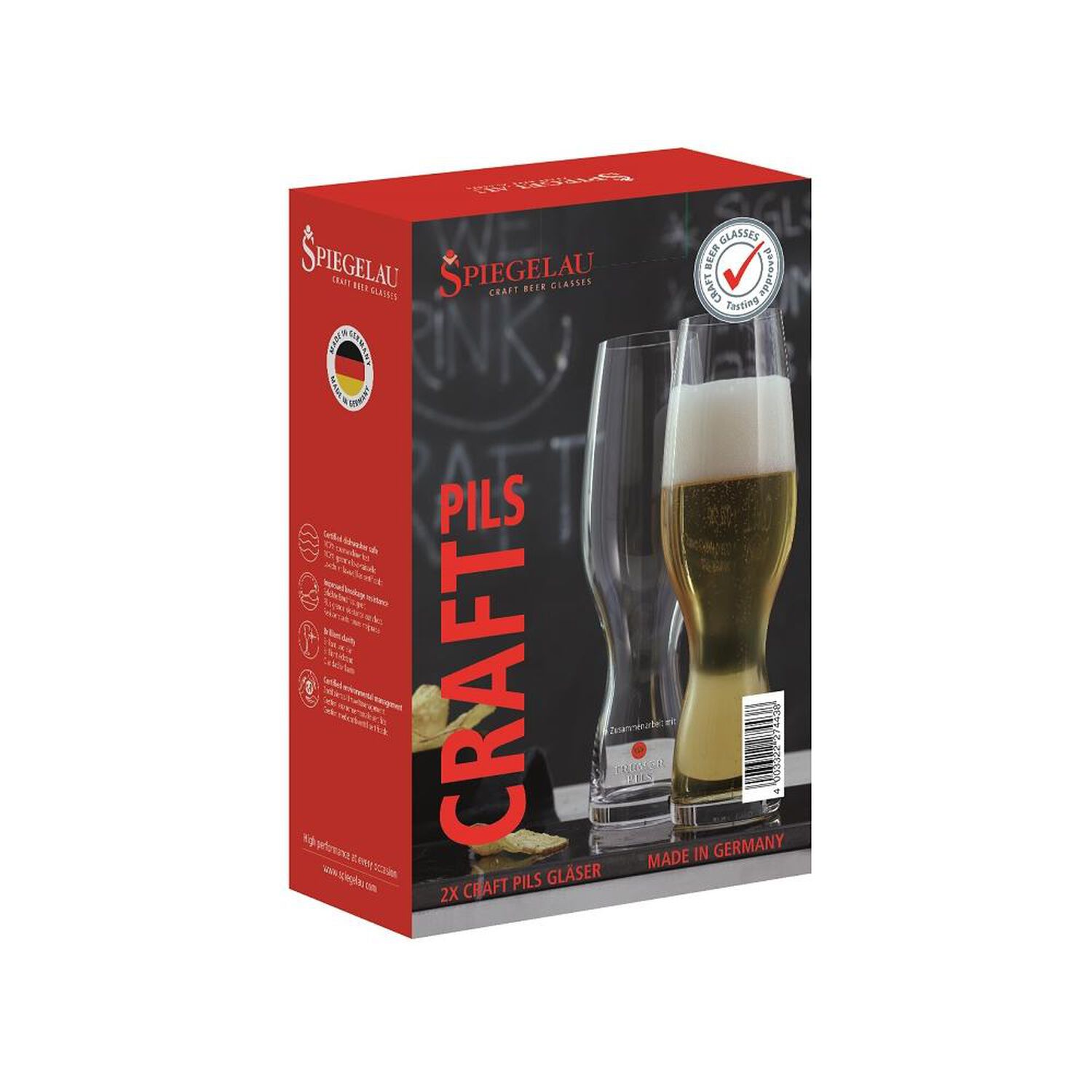Set De Vasos Spiegelau Cerveceros Pilsner / 2 Piezas / 380 Ml image number 2.0