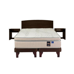 Cama Europea Flex M&aacute;ximo Cobre / 2 Plazas / Base Dividida + Set De Maderas Dakar