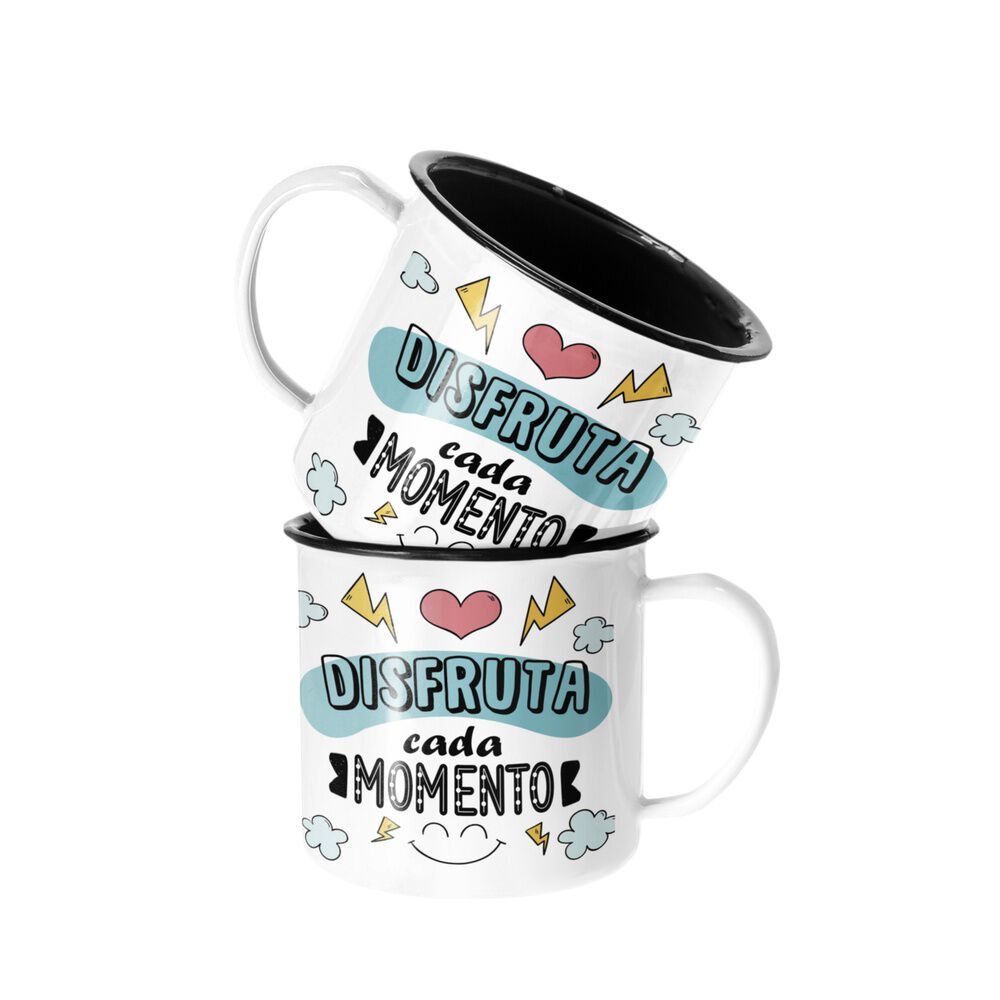 Taza Enlozada Lechera Disfruta Cada Momento Motivacional image number 0.0