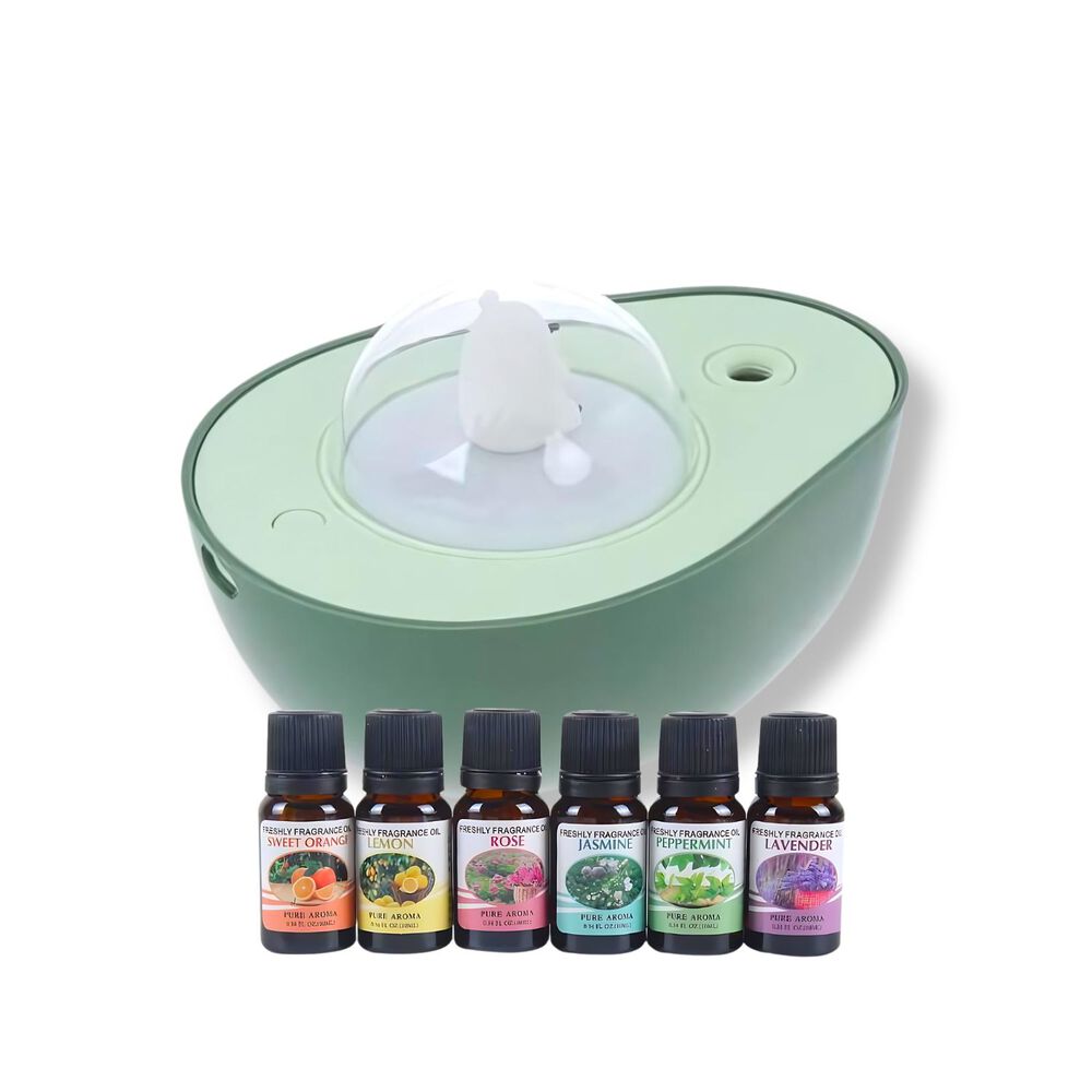 Pack Humidificador Forma De Palta + 6 Esencias Aromaticas image number 1.0