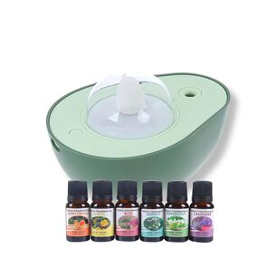 Pack Humidificador Forma De Palta + 6 Esencias Aromaticas