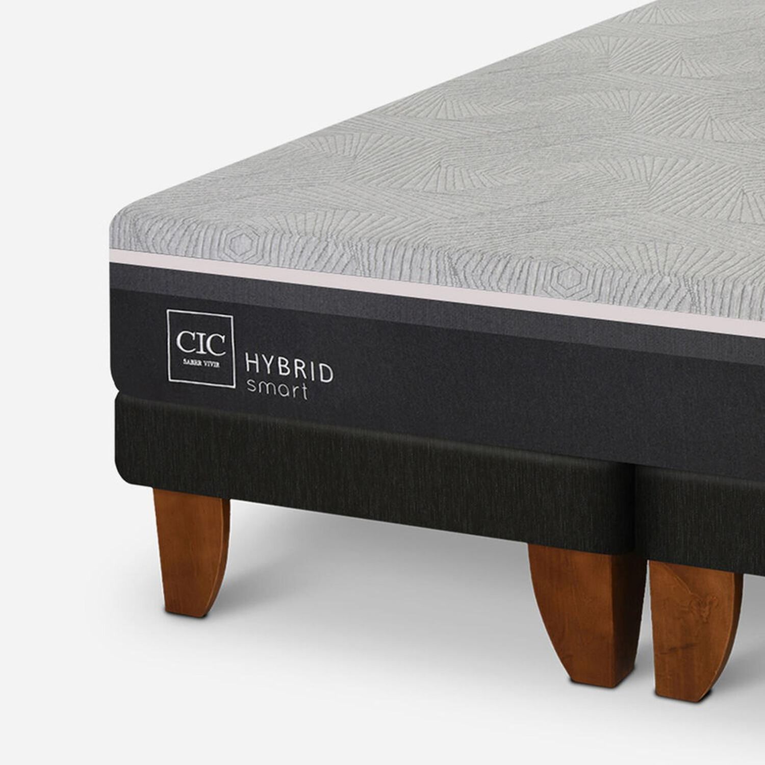Cama Europea King Hybrid + Respaldo Villarrica Gris image number 2.0