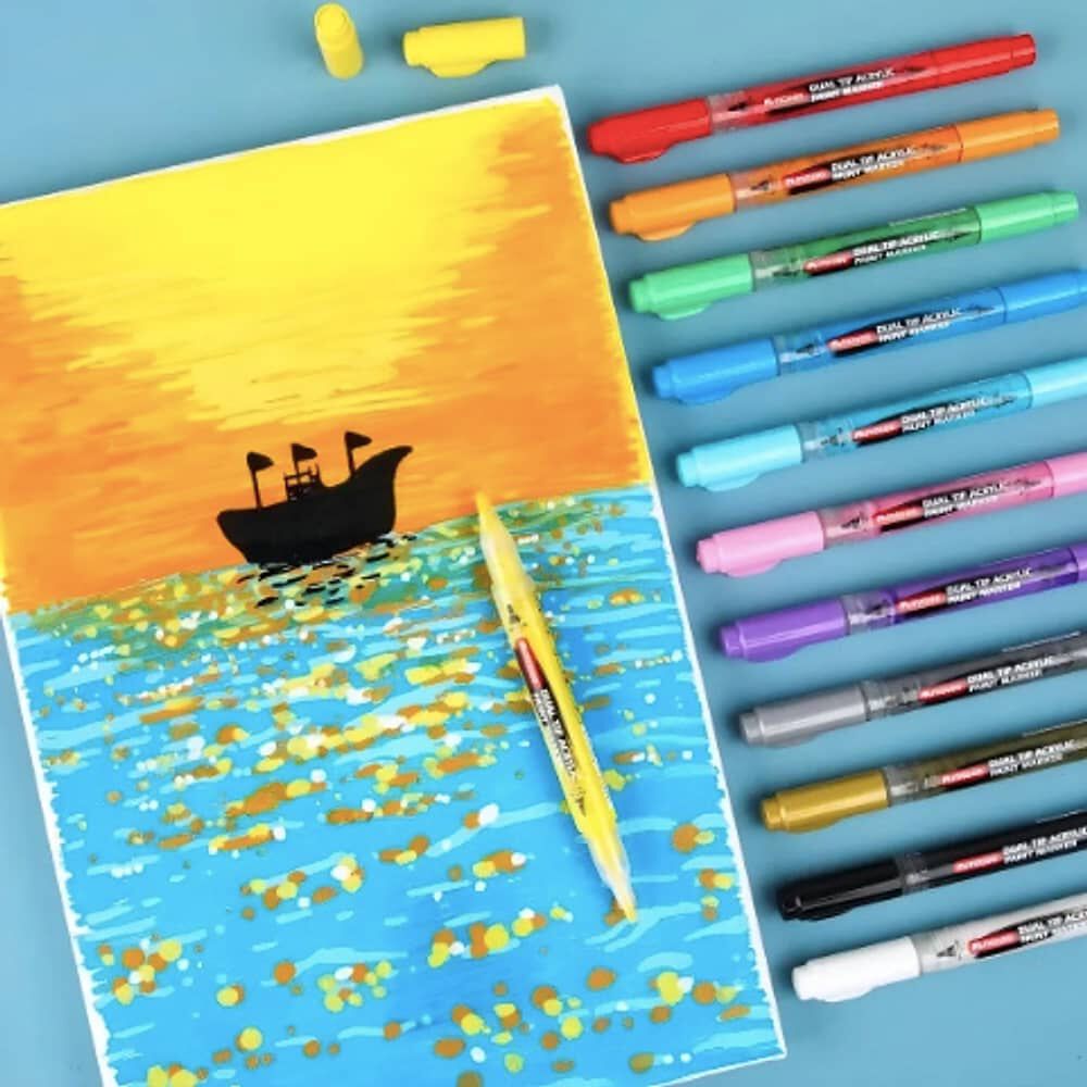 Marcadores Acr&iacute;licos Doble Punta L&aacute;pices 12 Color image number 4.0