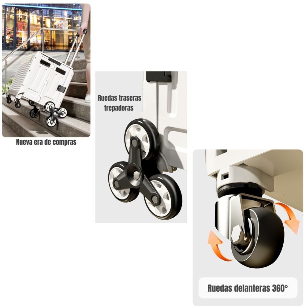 Carrito De Compras Plegable Con Ruedas Trepadoras Lubabycas image number 4.0
